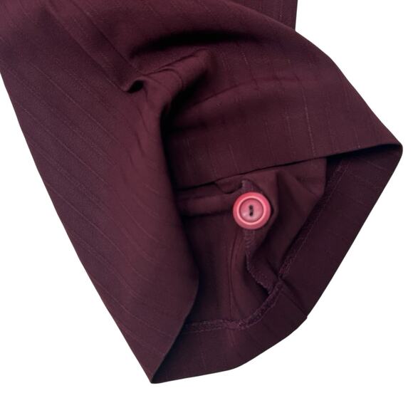 VTG A.Byer Women Sz 9 Wine Red Pinstripe Dress Pant Trouser Office Siren Career - Picture 6 of 16